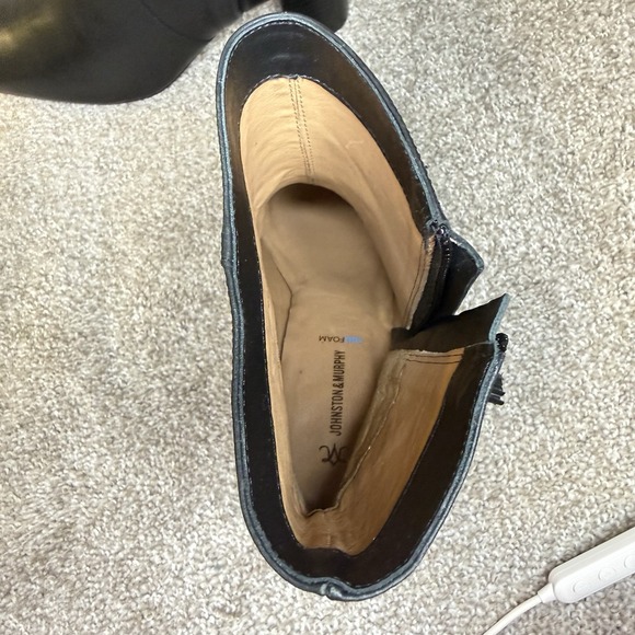 Johnston & Murphy Women's Black Ankle Block Heel Boots Leather Size 9.5 2.25" - Picture 12 of 13